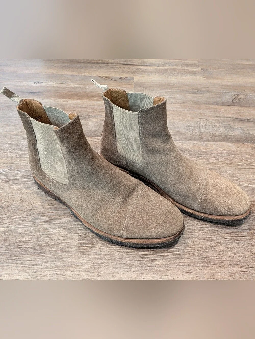 TAFT Chelsea Boots Brown Suede Leather Men's Size 43 / 10 US Made in Spain